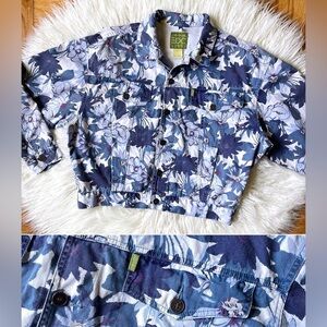 Vintage 80’s 90’s cool tone cotton floral jacket ESPRIT baggy medium